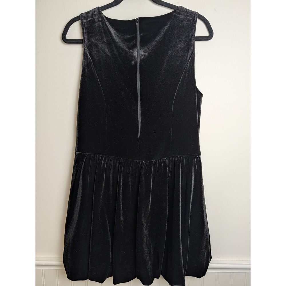 VTG 90s City Triangles Babydoll Mini Dress Womens Sz XL Black Velvet Whimsygoth - Picture 5 of 12